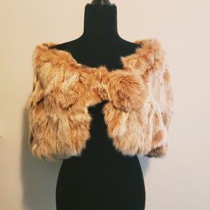 Vintage Rabbit Fur Evening Shawl